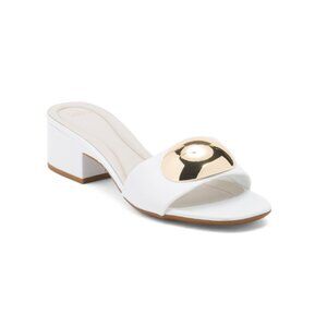 SARTO White Leather Nika Heeled Sandals